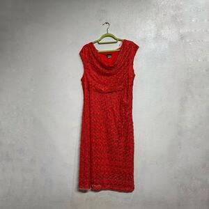 First Glance Red Lace Vintage Midi Dress Sz 2XL